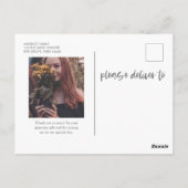 卒業モダン感謝フォトシンプル感謝してい ポストカード (裏面)