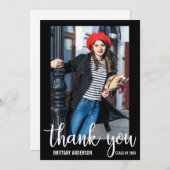 卒業モダン感謝Graduate Photo Card WB 案内状 (正面/裏面)