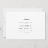 卒業モダン招待状と発表 招待状 (裏面)