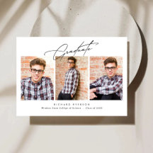 卒業モダン招待状と発表