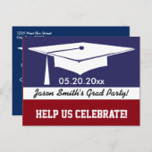 卒業モダン招待状 インビテーションポストカード (正面/裏面)