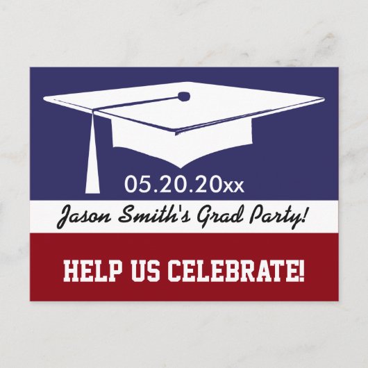 卒業モダン招待状 インビテーションポストカード (正面)