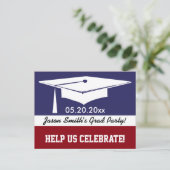 卒業モダン招待状 インビテーションポストカード (スタンド正面)