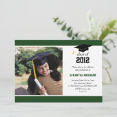 卒業モダン招待状-ハンターグリーン 招待状 (スタンド正面)