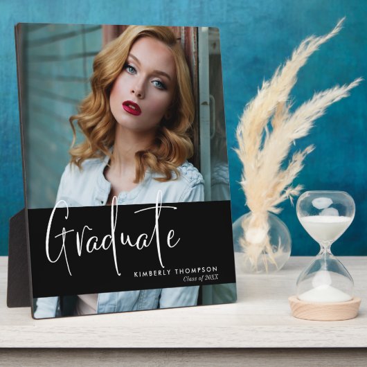 卒業モダン文シンプルカスタム フォトプラーク (側面)
