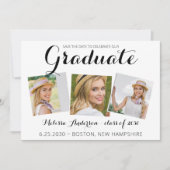 卒業モダン日を保存する大学院3写真 案内状 (正面)