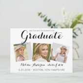 卒業モダン日を保存する大学院3写真 案内状 (スタンド正面)