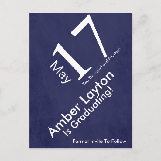 卒業モダン日を保存する 案内ポストカード (正面)