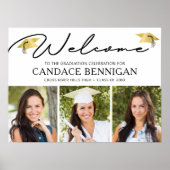 卒業モダン歓迎3枚の写真のシンプルスクリプト ポスター (正面)