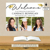 卒業モダン歓迎3枚の写真のシンプルスクリプト ポスター