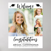 卒業モダン歓迎4枚の写真スクリプト ポスター (正面)