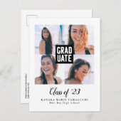 卒業モダン版写真部卒業 案内ポストカード (正面/裏面)