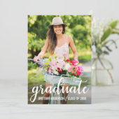 卒業モダン発表の写真カード 案内状 (スタンド正面)