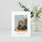 卒業モダン発表オープンハウス招待状 ポストカード (スタンド正面)