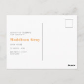 卒業モダン発表オープンハウス招待状 ポストカード (裏面)