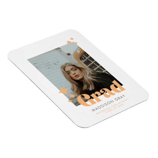 卒業モダン発表オープンハウス招待状 マグネット (右側)