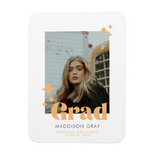 卒業モダン発表オープンハウス招待状 マグネット