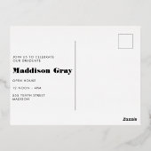 卒業モダン発表オープンハウス招待状 箔招待状ポストカード (裏面)