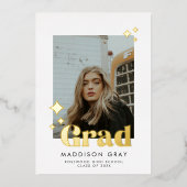 卒業モダン発表オープンハウス招待状 箔招待状 (正面)