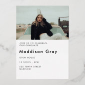 卒業モダン発表オープンハウス招待状 箔招待状 (裏面)