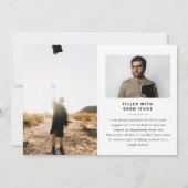 卒業モダン発表カード 招待状 (裏面)