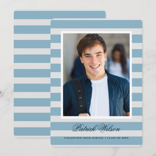 卒業モダン発表カード 案内状 (正面/裏面)