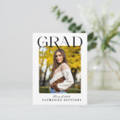 卒業モダン発表シンプル ポストカード (スタンド正面)