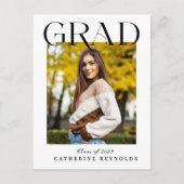 卒業モダン発表シンプル ポストカード (正面)