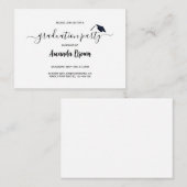 卒業モダン発表パーティの招待状 ノートカード (正面/裏面)
