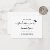 卒業モダン発表パーティの招待状 ノートカード (正面/裏面インサイチュ)