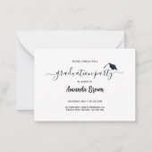 卒業モダン発表パーティの招待状 ノートカード (正面)