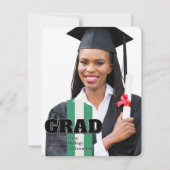 卒業モダン発表写真テンプレート シーズンカード (正面)