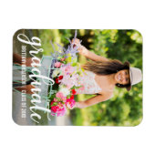 卒業モダン発表写真 マグネット (横)