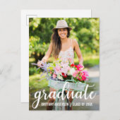 卒業モダン発表写真 案内ポストカード (正面/裏面)