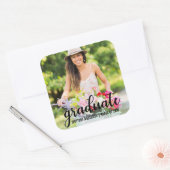 卒業モダン発表写真B スクエアシール (封筒)