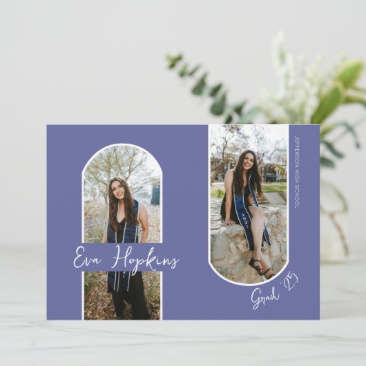 卒業モダン発表2枚 招待状 (スタンド正面)