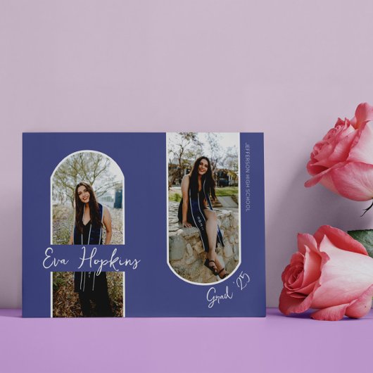 卒業モダン発表2枚 招待状