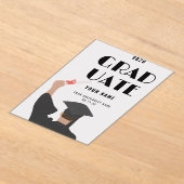 卒業モダン発表 | カスタム アクリル招待状 (レイダウン)