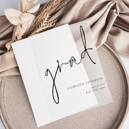 卒業モダン発表 ベラム紙招待状