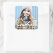卒業モダン発表 |大学院写真 スクエアシール (バッグ)