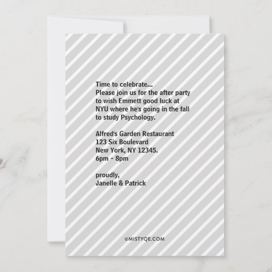 卒業モダン発表 招待状 (裏面)