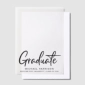 卒業モダン発表Vellumオーバーレイ ベラム紙招待状 (オフセット)