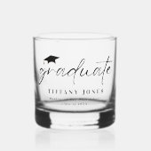 卒業モダン白書4枚の写真卒業 ウイスキーグラス (正面)
