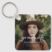 卒業モダン白書4枚の写真卒業 キーホルダー (正面)
