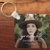 卒業モダン白書4枚の写真卒業 キーホルダー (正面)