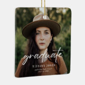 卒業モダン白書4枚の写真卒業 セラミックオーナメント (右)