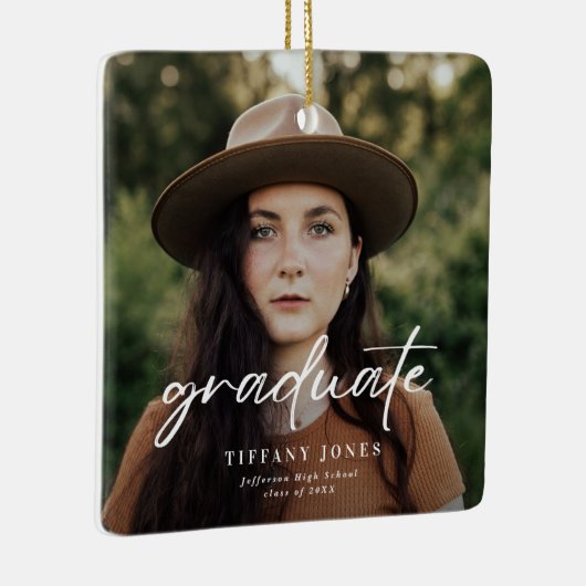 卒業モダン白書4枚の写真卒業 セラミックオーナメント (右)