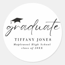 卒業モダン白書4枚の写真卒業 ラウンドシール