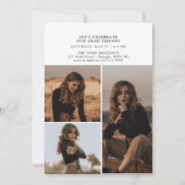 卒業モダン白書4枚の写真卒業 案内状 (裏面)