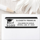 卒業モダン白黒学年 ラベル (インサイチュ)